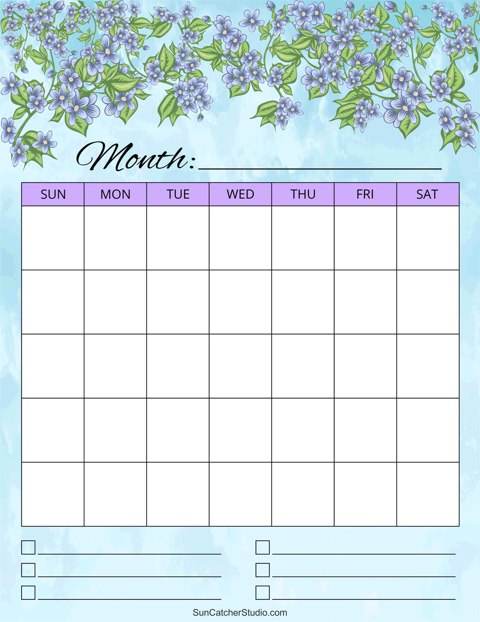 blank calender template