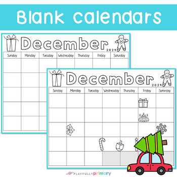 blank december calendar template