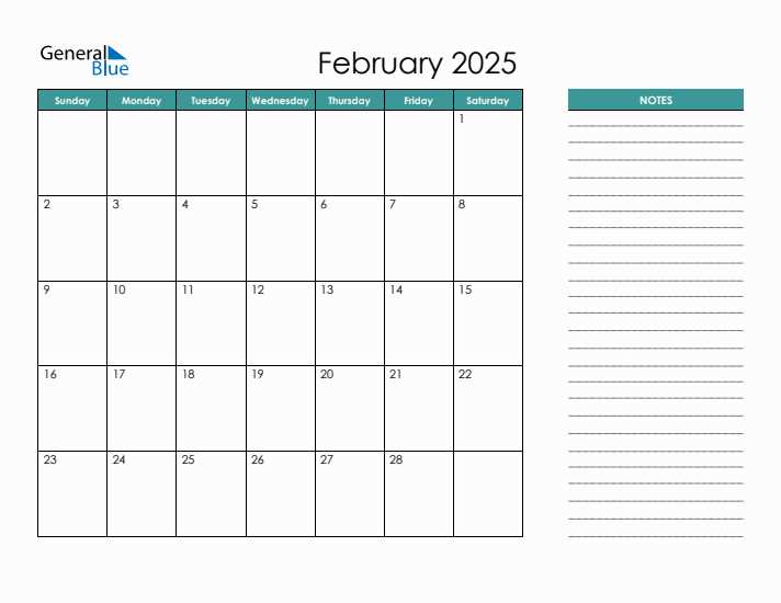 blank february calendar template