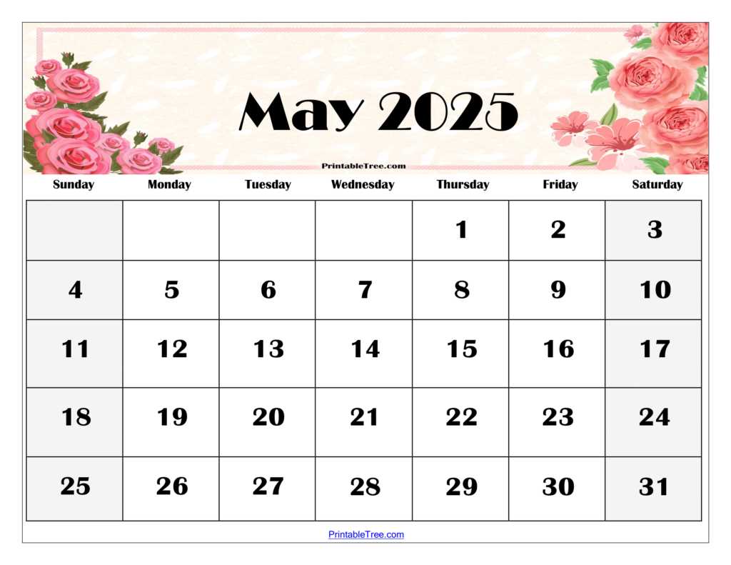 blank may 2025 calendar template