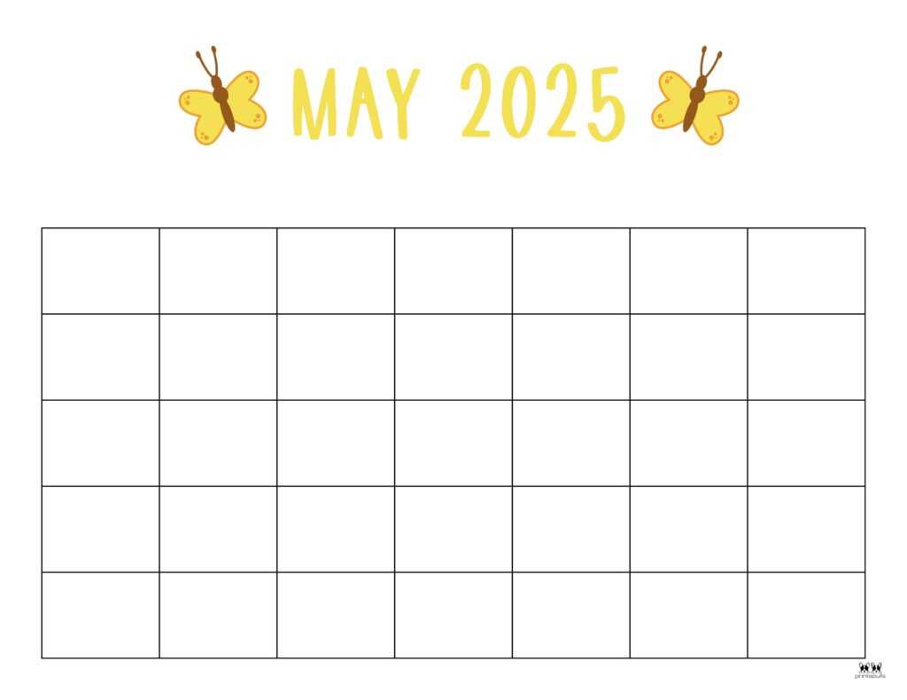 blank may calendar template 2025