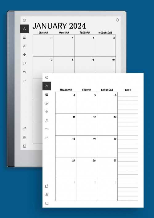 blank monthly calendar template portrait