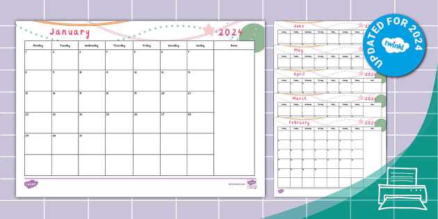 blank monthly calendar template