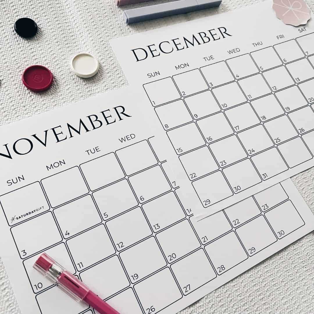 blank november calendar template