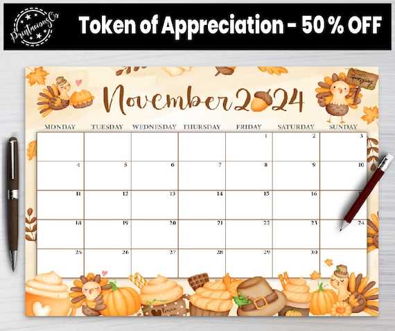 blank november calendar template