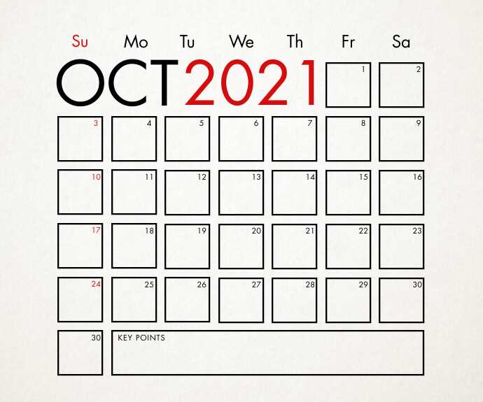 blank october calendar template