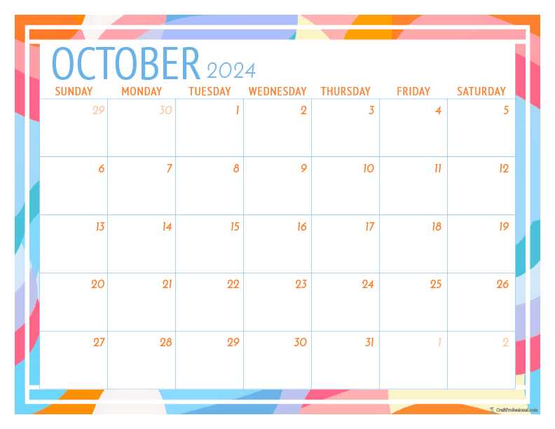 blank october calendar template