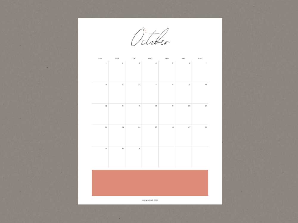 blank october calendar template