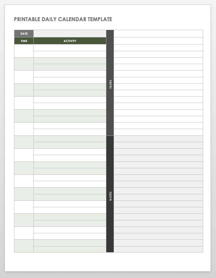 blank outlook calendar template