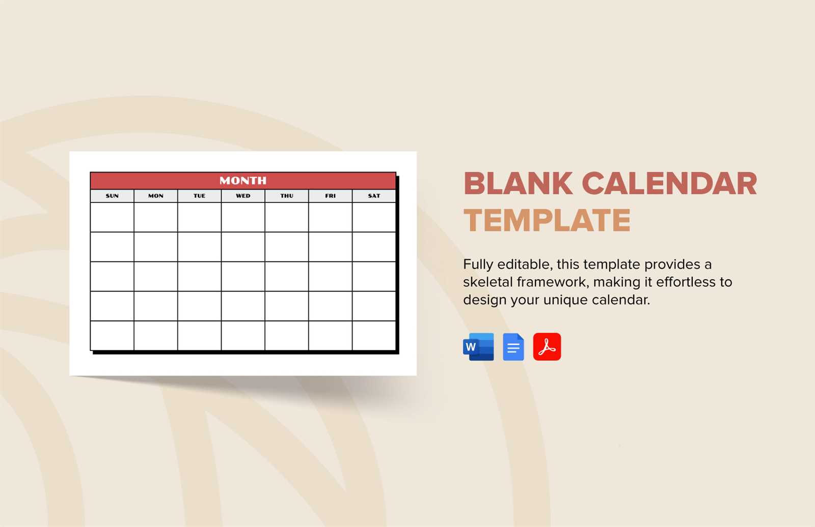 blank photo calendar template