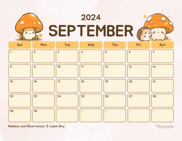 blank september calendar template