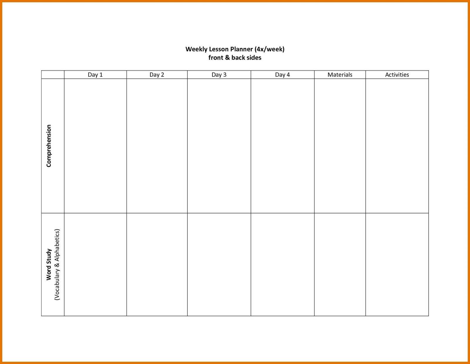 blank two week calendar template