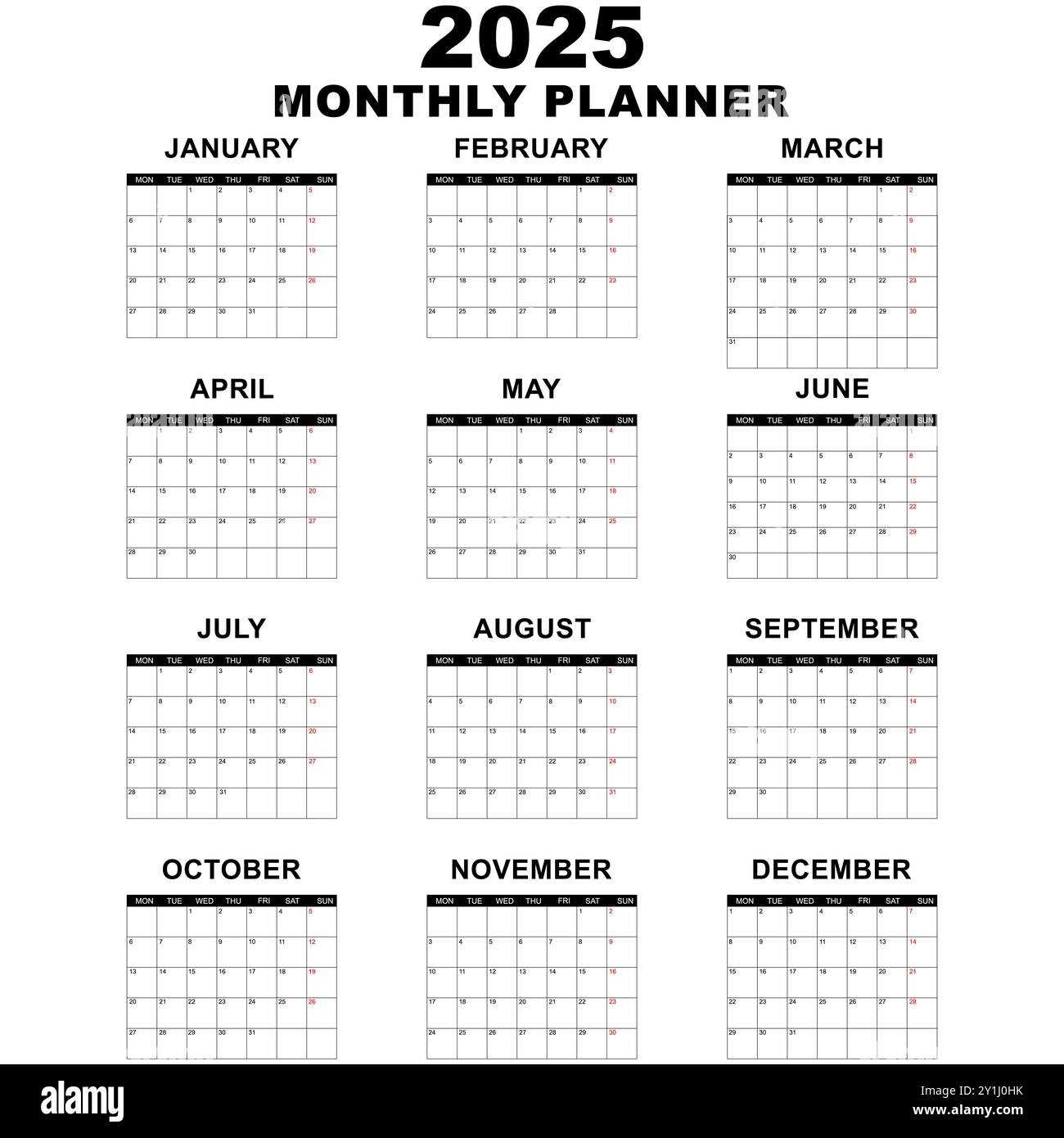 blank weekly calendar template 2025