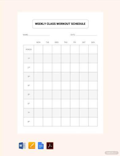 blank workout calendar template