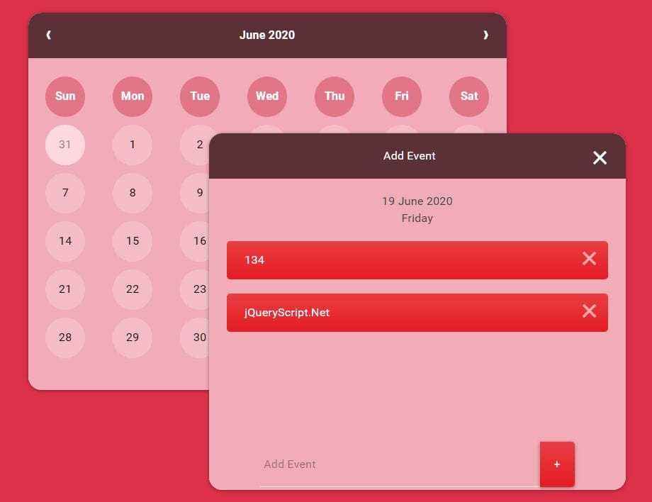 bootstrap event calendar template