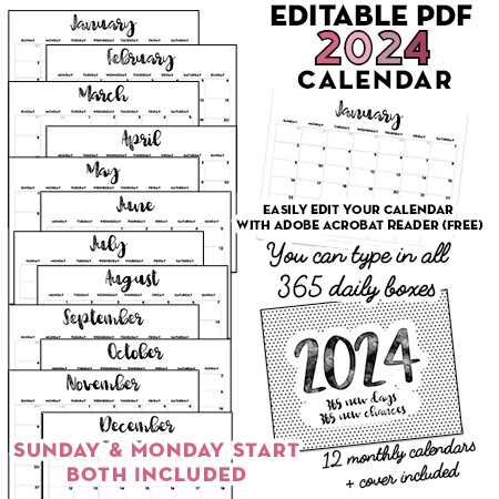 box calendar template