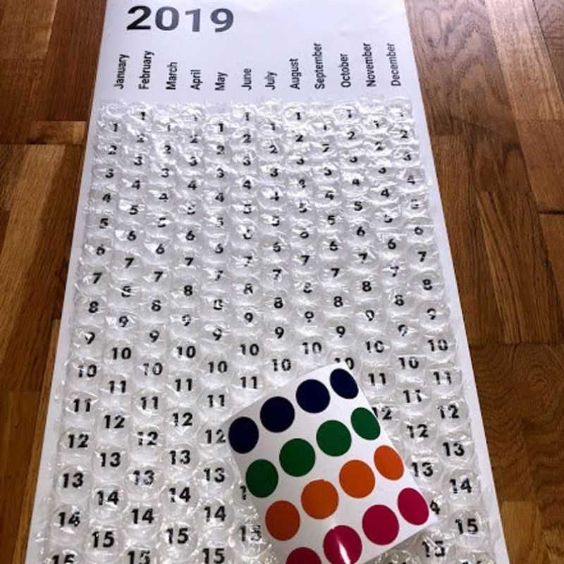 bubble wrap calendar template