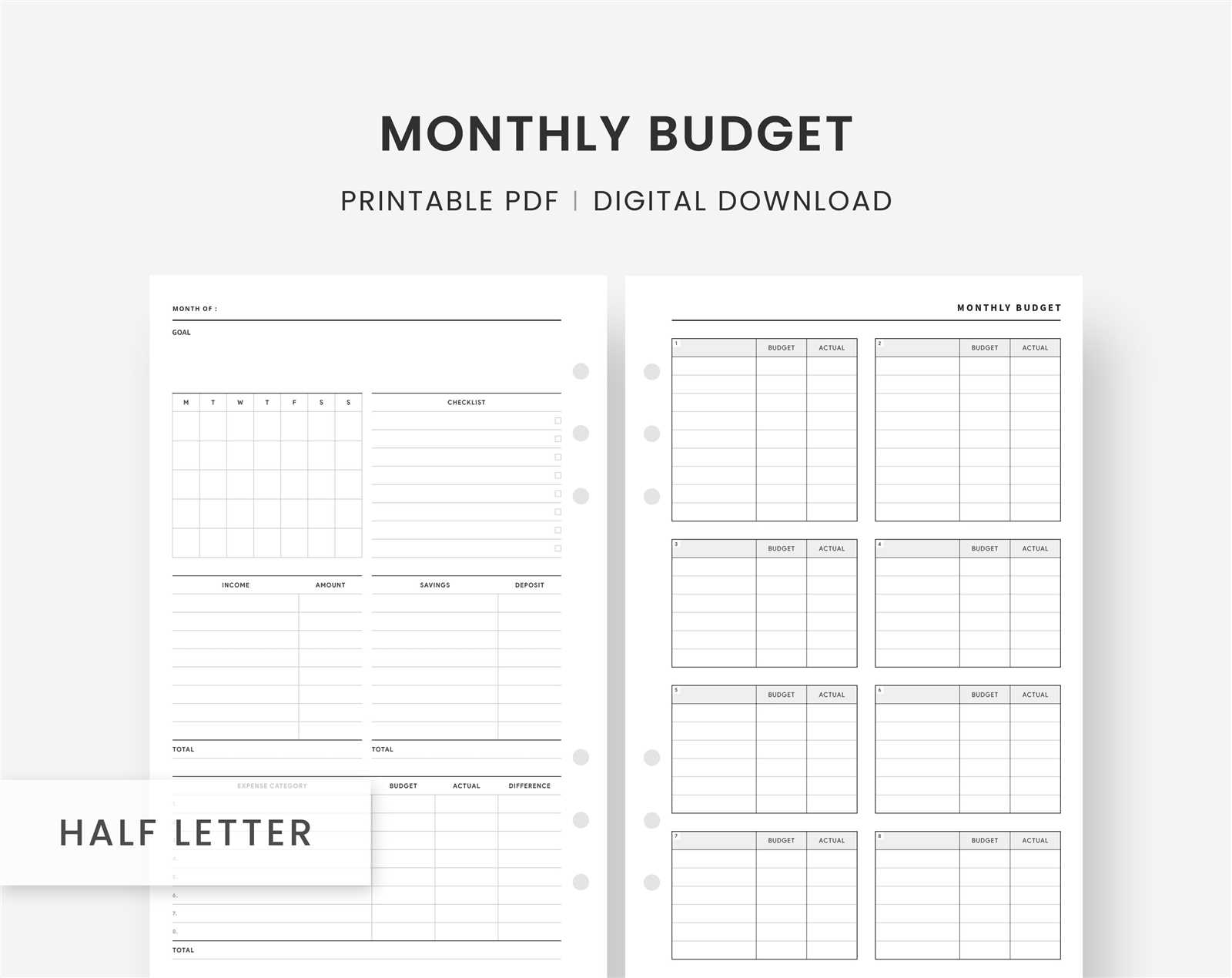 budget calendar template