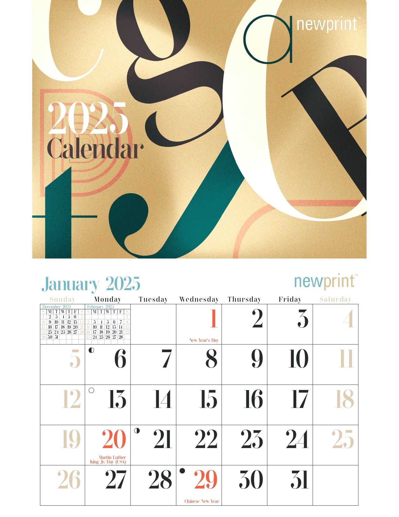 calendar 2025 design template