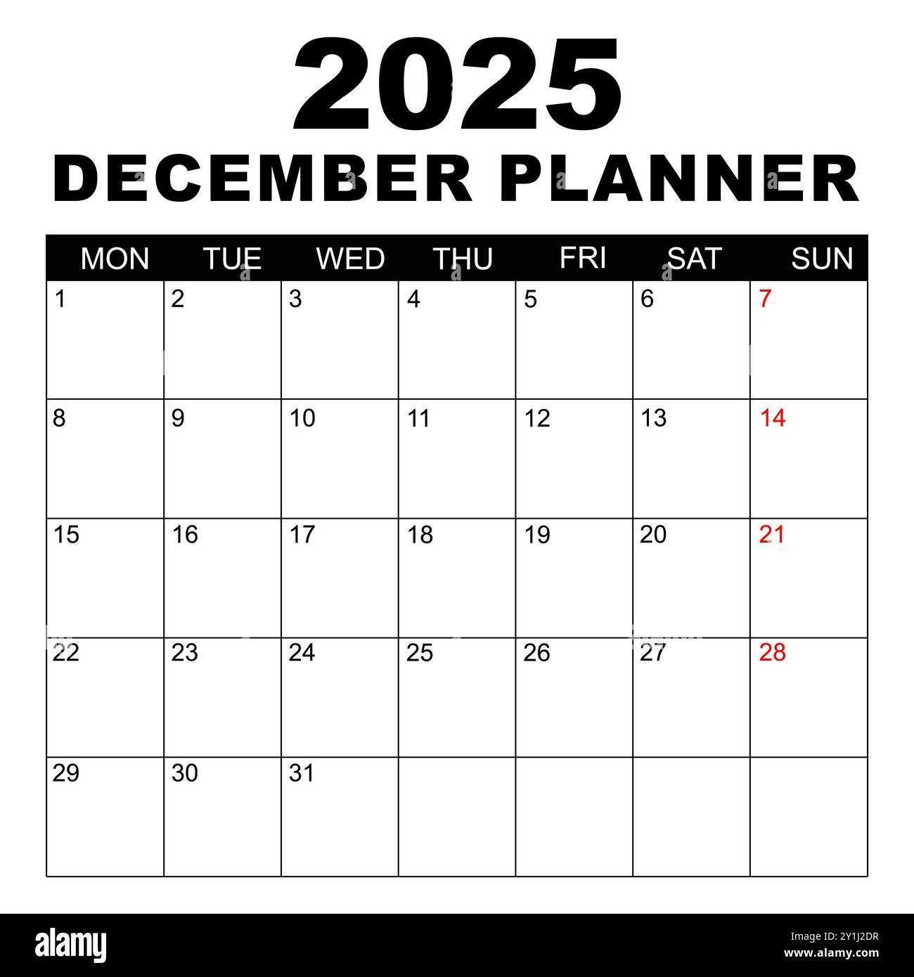 calendar 2025 template monthly