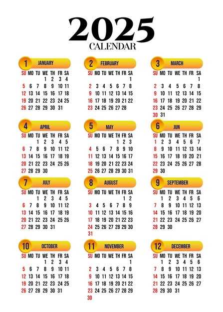 calendar 2025 template psd