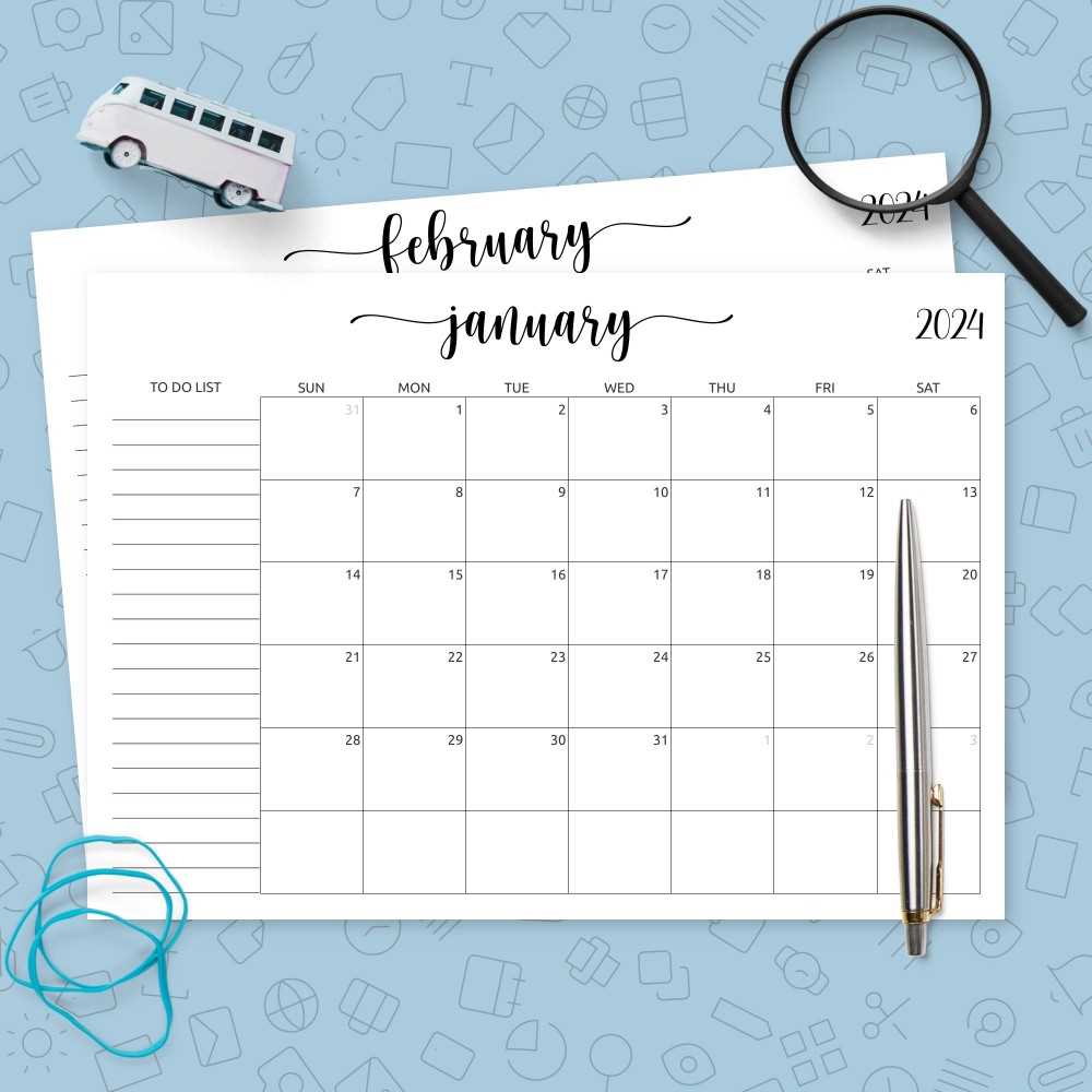 calendar and to do list template