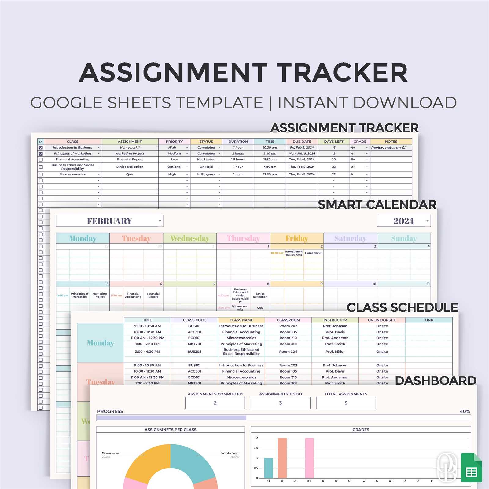 calendar assignment template