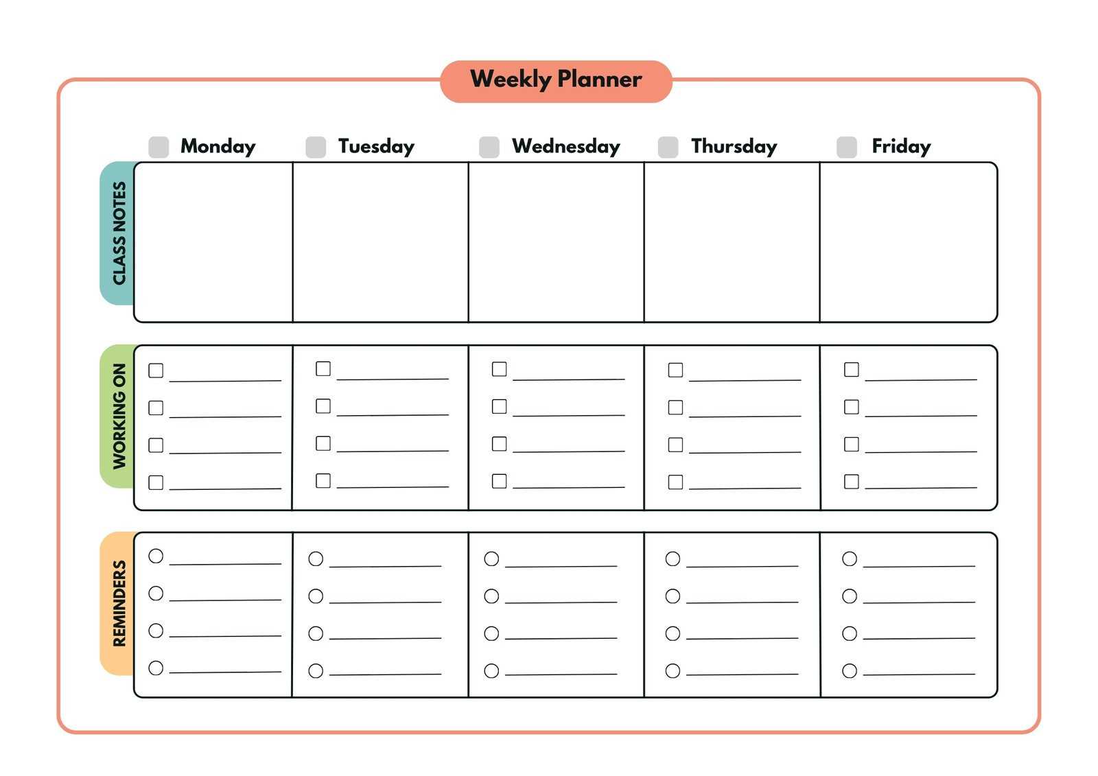 calendar assignments template