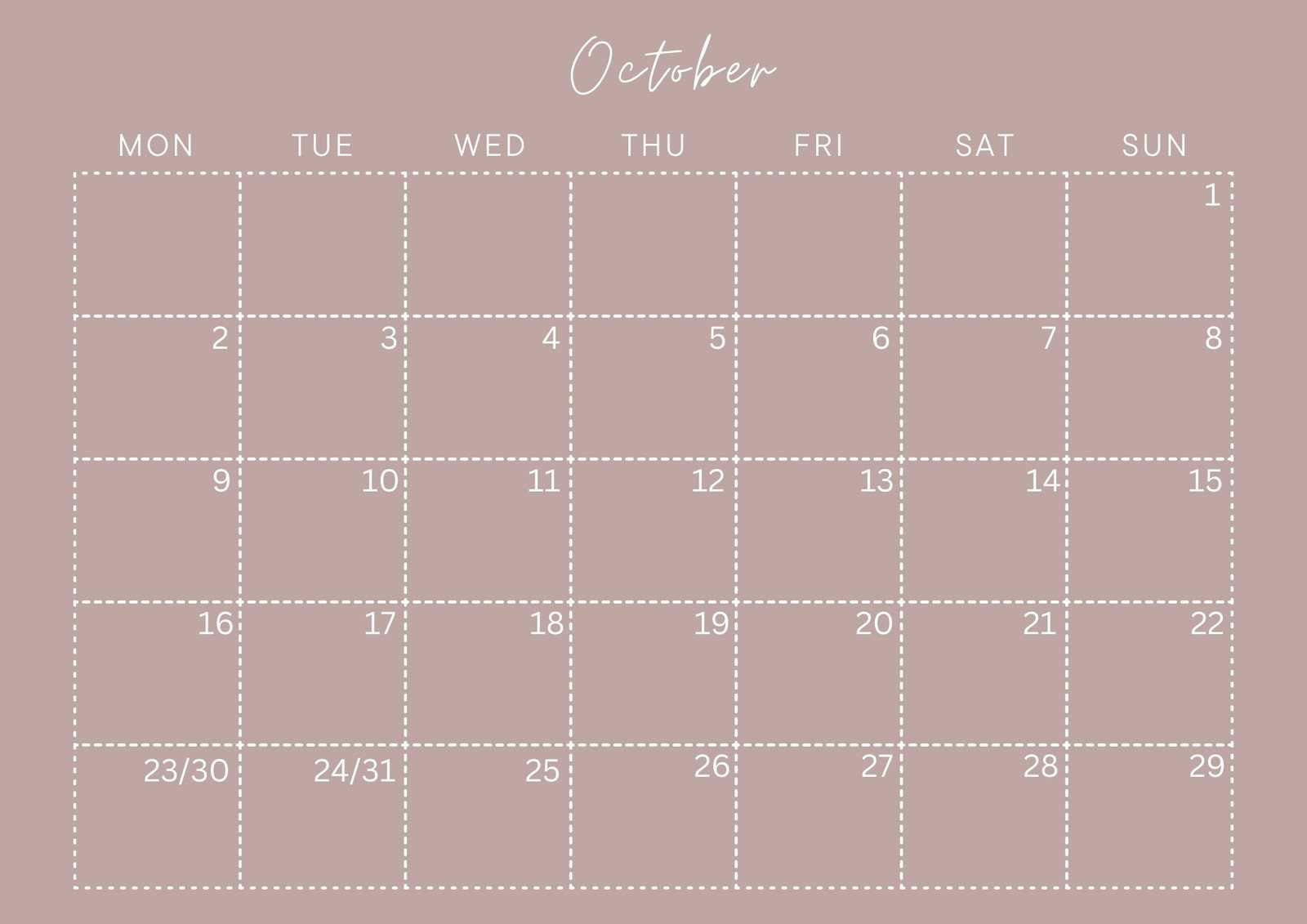 calendar canva template