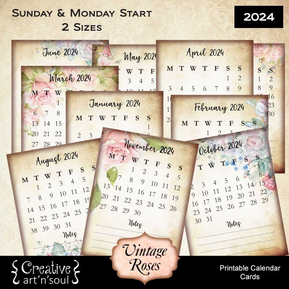 calendar card template