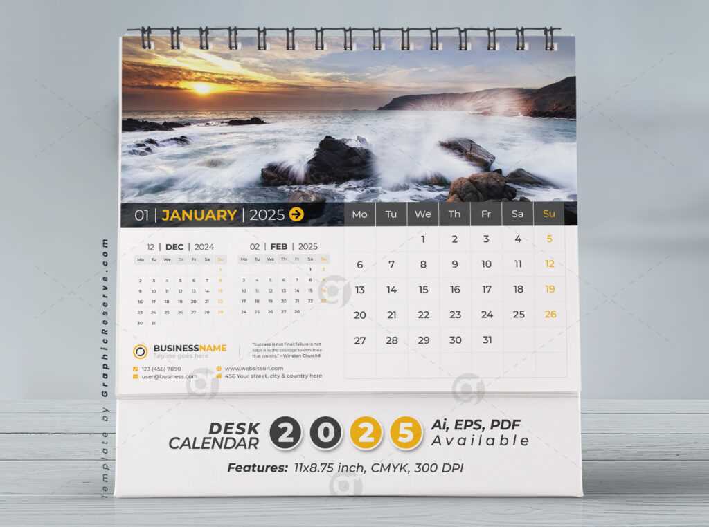 calendar desk template