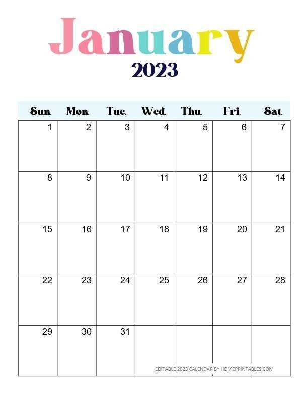 calendar download template