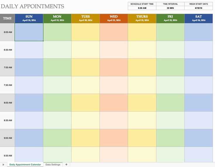 calendar for appointment scheduling template