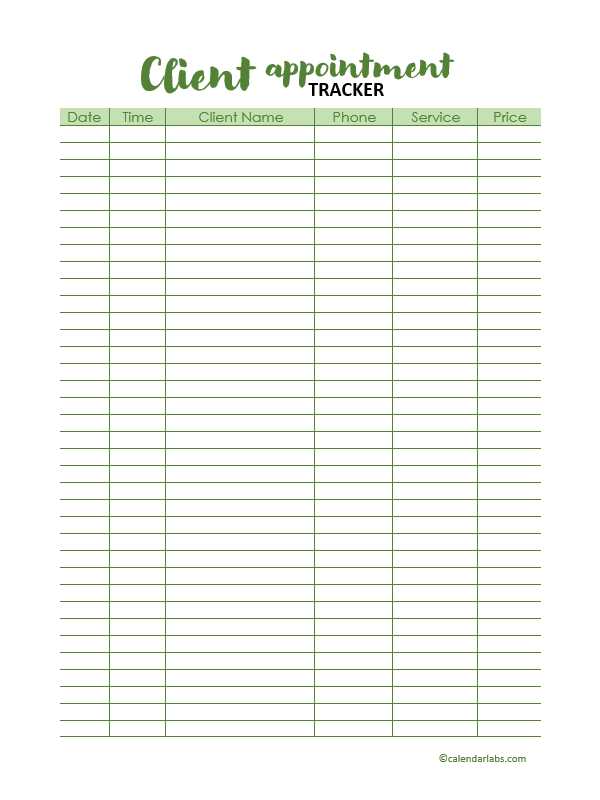 calendar for appointment scheduling template