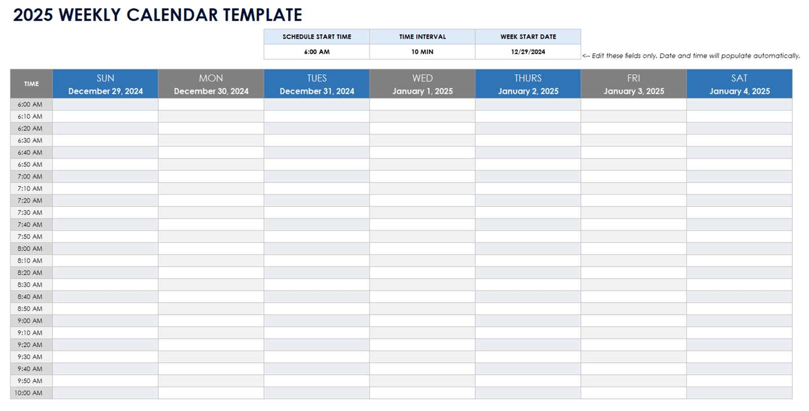 calendar format template