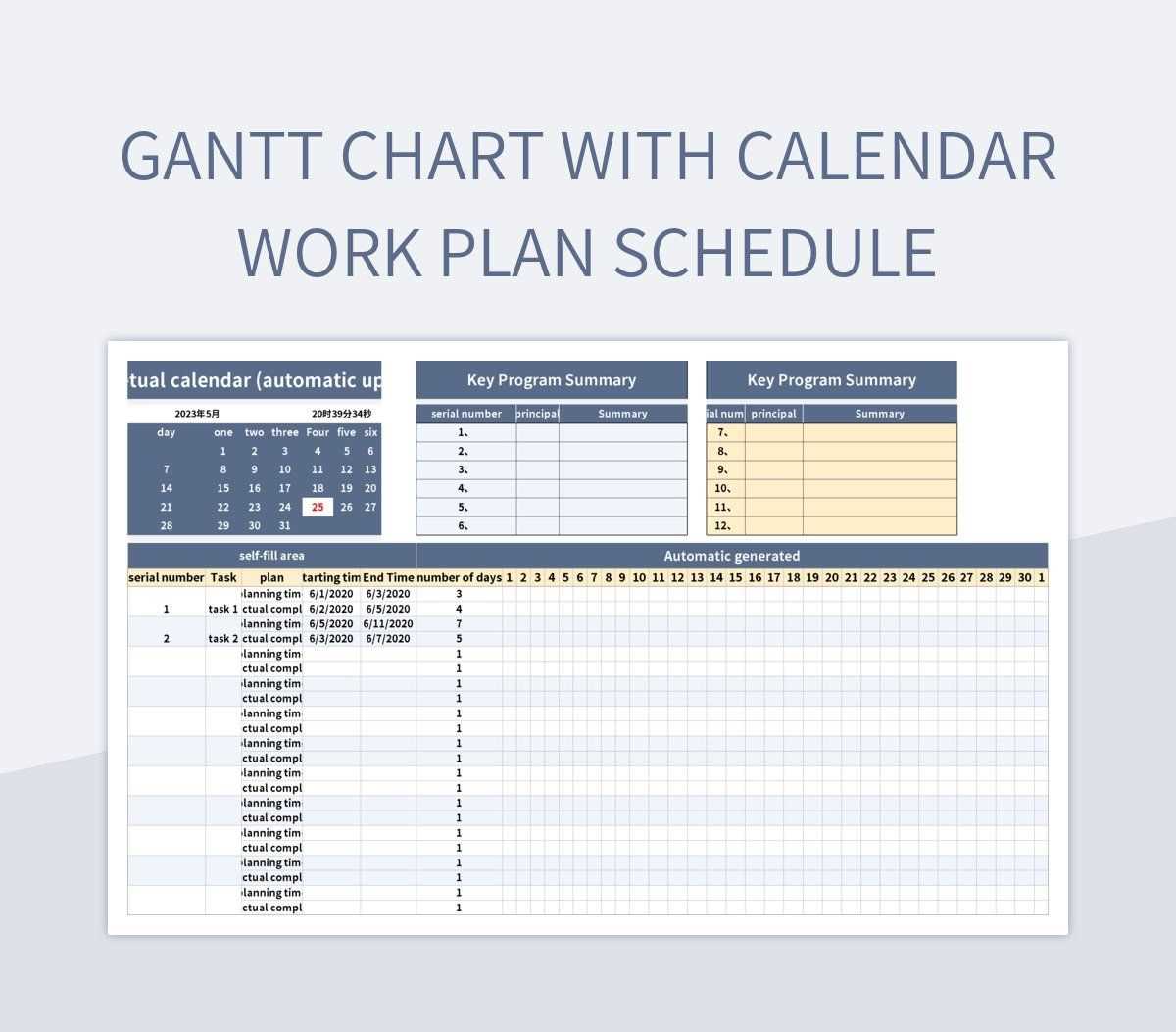 calendar gantt chart template