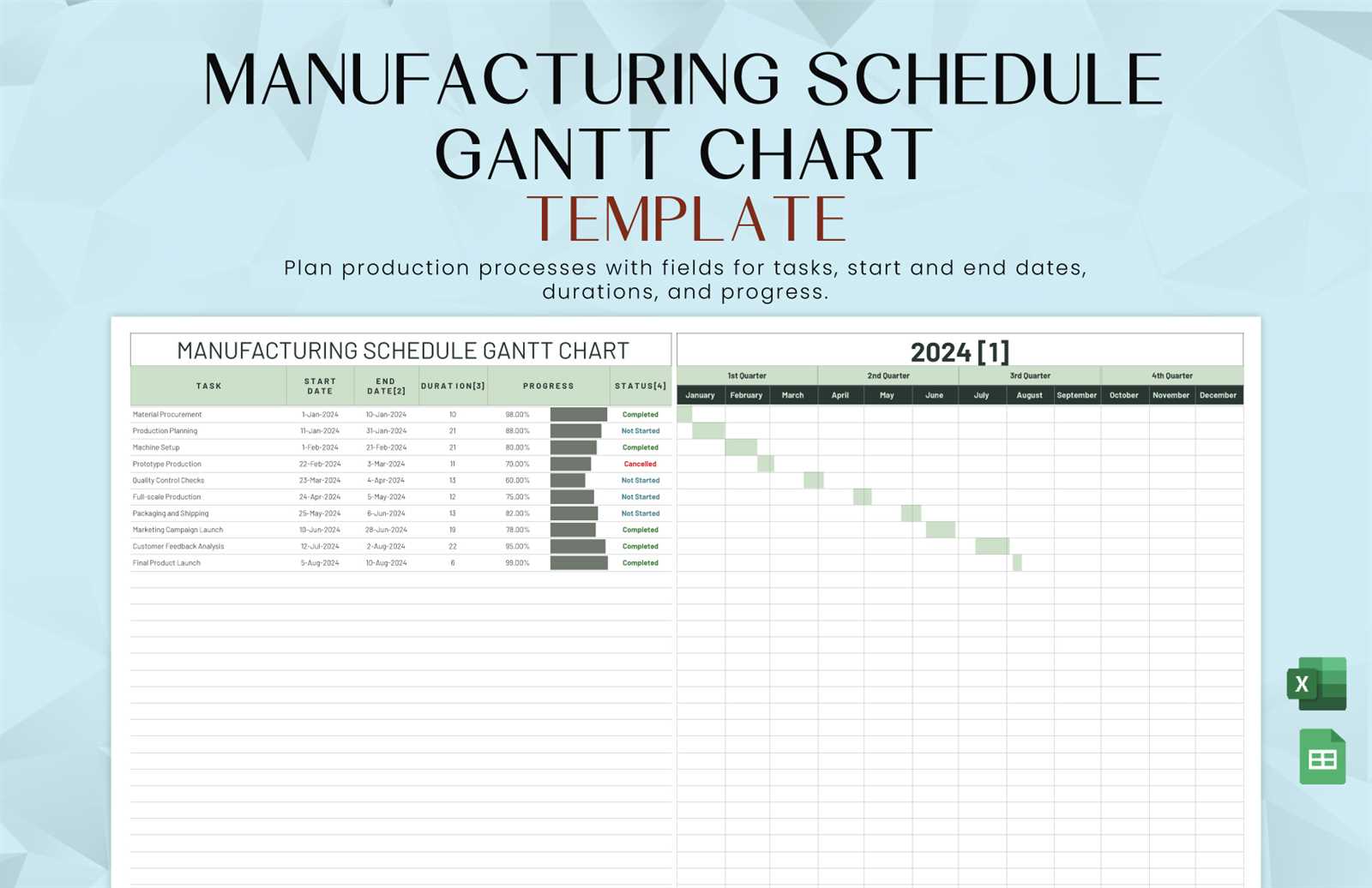 calendar gantt chart template