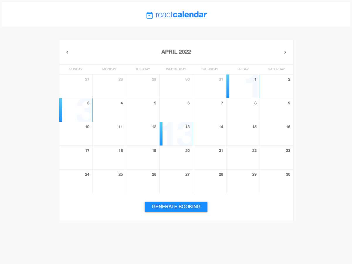 calendar html template