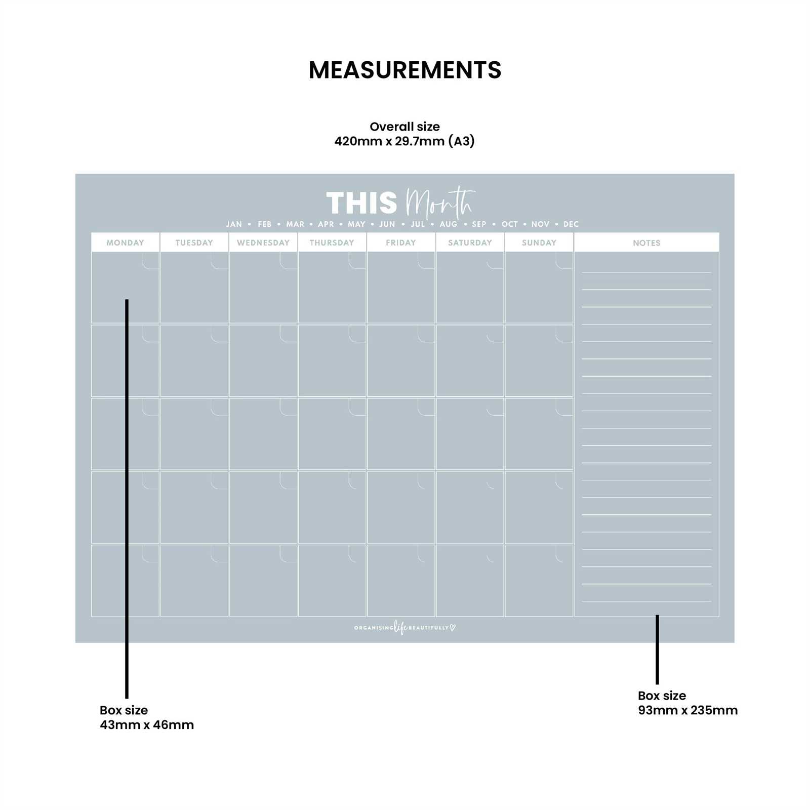 calendar magnet template