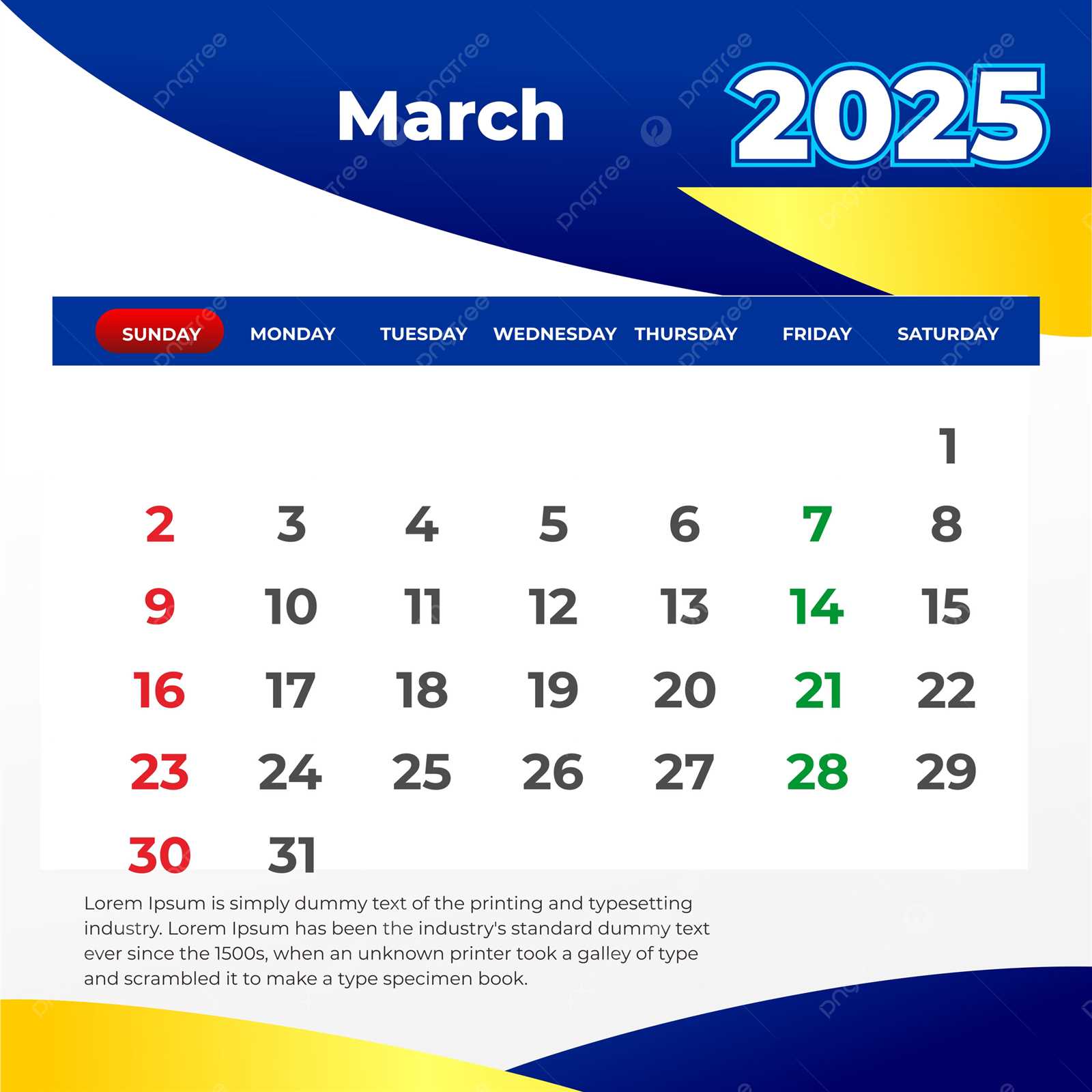 calendar march 2025 template