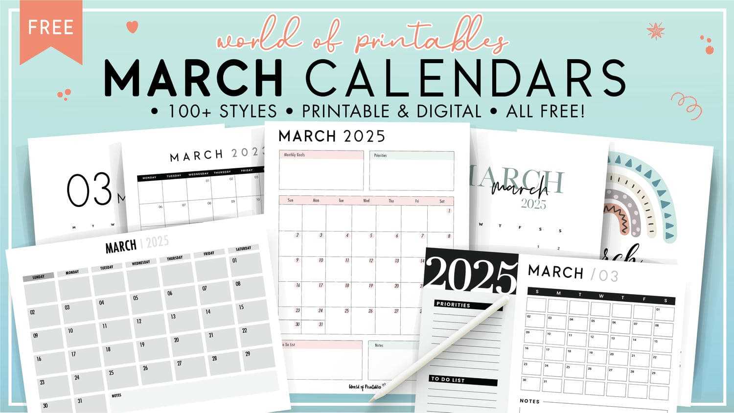 calendar march template