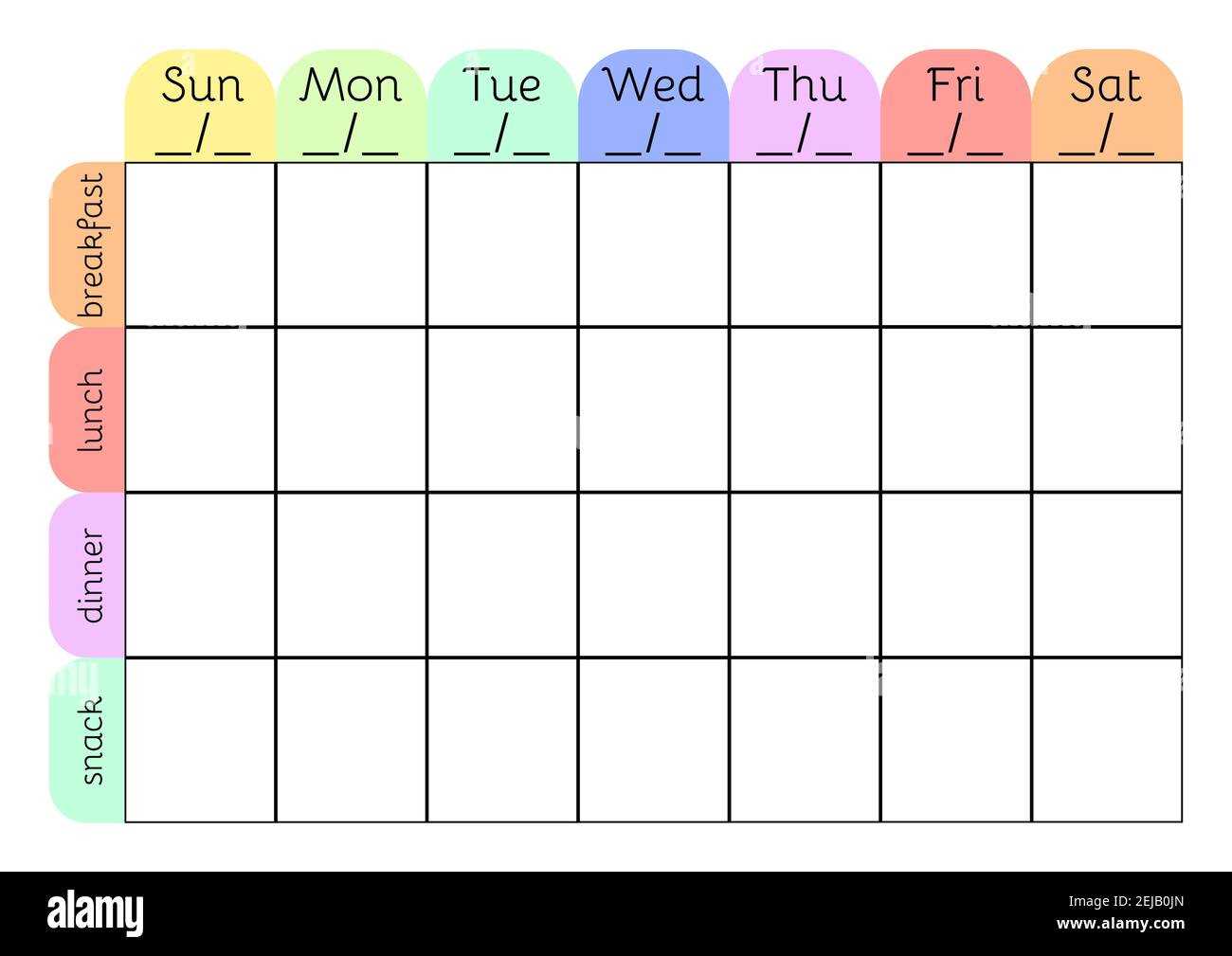 calendar menu template