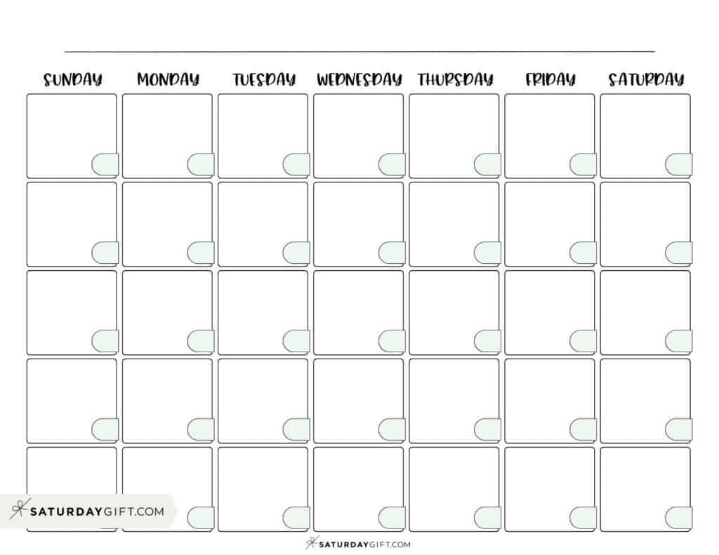 calendar monday to friday template