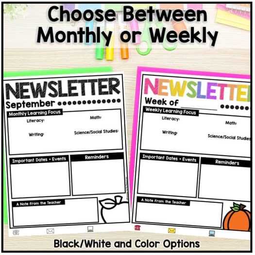 calendar newsletter template