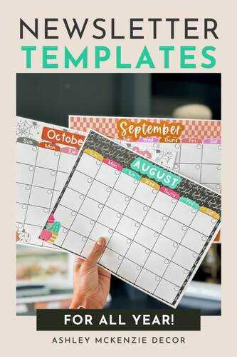 calendar newsletter template