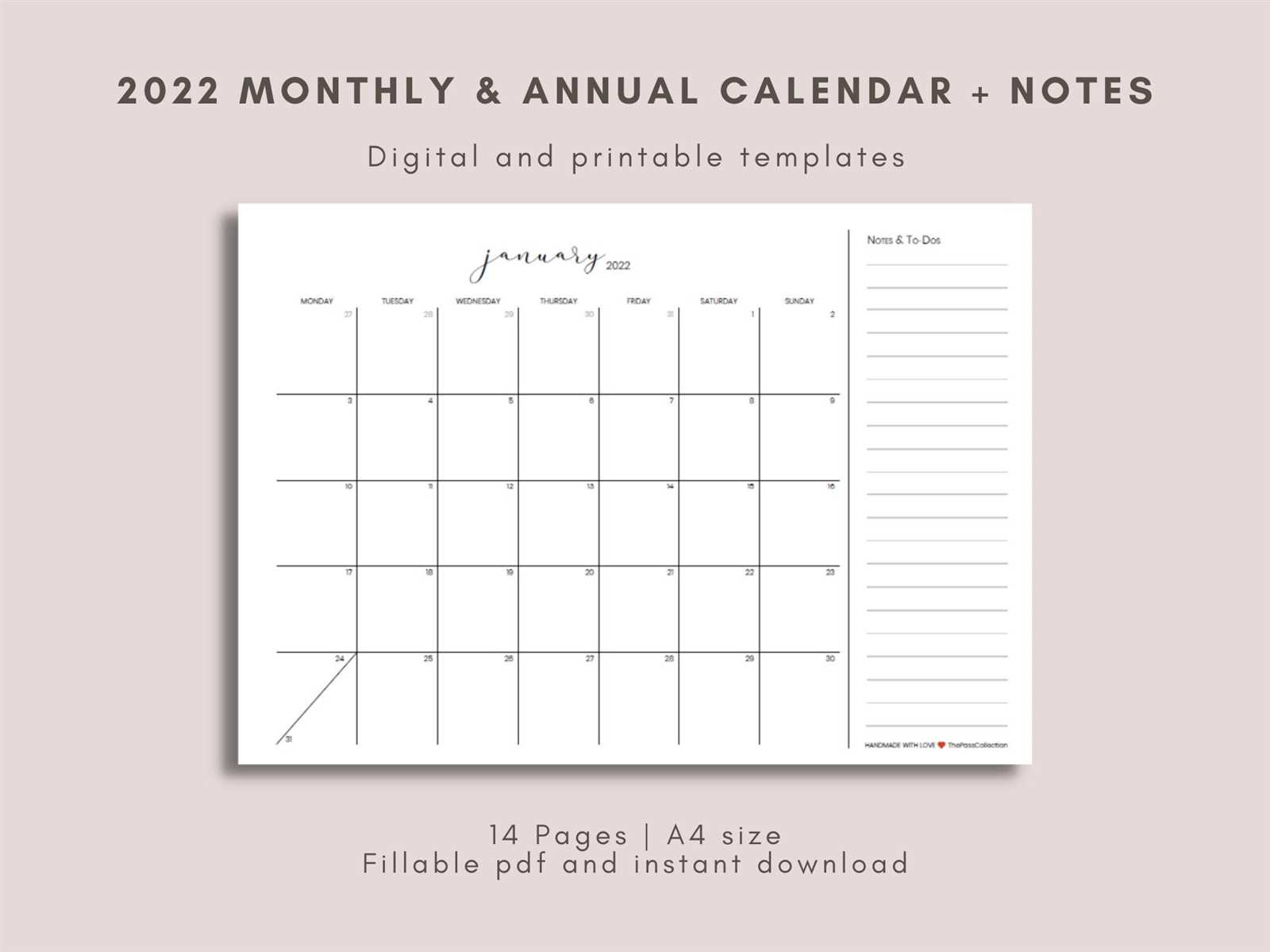 calendar notes template