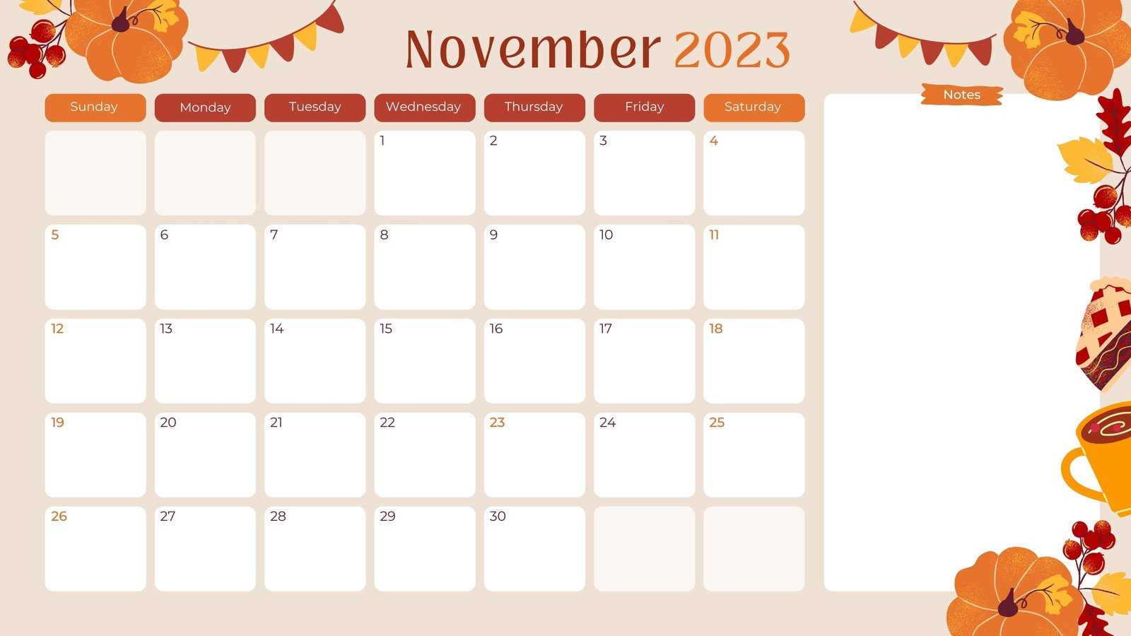 calendar november template