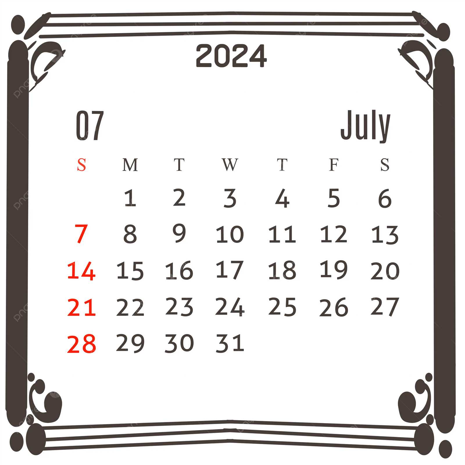 calendar photo frame template