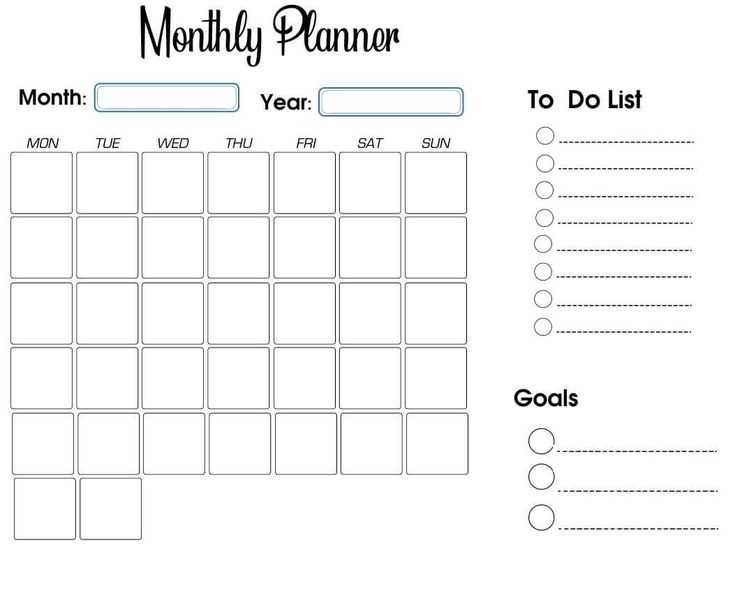 calendar planner template printable