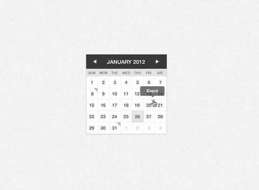 calendar psd template free